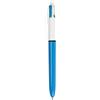 Bic Penna a sfera 4 colori Bic 4 Colours Classic multicolore - punta 1 mm - fusto bianco/azzurro (conf. 12)