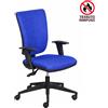 CKS Poltrona semi direzionale Orion Back System blu in tessuto ignifugo - braccioli opzionali