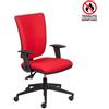 CKS Poltrona semi direzionale Orion Back System rossa in tessuto ignifugo - braccioli opzionali
