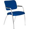 Unisit Sedia Lithium Blu in tessuto ignifugo - 4 gambe cromata - braccioli strutturali