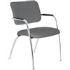 Unisit Sedia Lithium Grigio scuro in tessuto ignifugo - 4 gambe cromata - braccioli strutturali