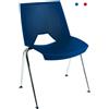 Unisit Sedia Strike Blu in polipropilene - 4 gambe cromata - senza braccioli