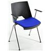 Unisit Sedia Strike Blu in polipropilene - 4 gambe cromata - braccioli strutturali