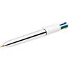 Bic Penna a sfera 4 colori Bic 4 Colours Shine multicolore - punta 1 mm - fusto bianco/argento (conf. 12)