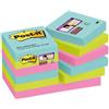 Post-It Blocchi memo adesivi Post-It Super Sticky miami - 47,6x47,6 mm - 90 fogli (conf. 12)