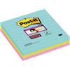 Post-It Blocchi memo adesivi Post-It Super Sticky a righe miami - 101x101 mm - 90 fogli (conf. 3)