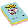Post-It Blocchi memo adesivi Post-It Super Sticky a righe miami - 101x152 mm - 90 fogli (conf. 3)