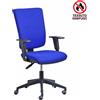 CKS Poltrona semi direzionale Comfort Back System blu in tessuto ignifugo - braccioli opzionali