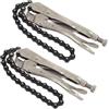 Glarks 2 morsetti per catena di bloccaggio da 22,9 cm con catena da 50,8 cm, chiave per morsa resistente con ganascia in acciaio e grilletto a sgancio rapido, facile bloccaggio per oggetti di