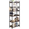 VEVOR Scaffale a Scala in Metallo 6 Ripiani, Scaffale a Scala Vintage con Struttura in Metallo, Libreria con Ripiani Aperti, per Soggiorno, Camera da Letto, Ufficio Domestico, Marrone Rustico