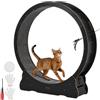 VEVOR Ruota per Esercizi per Gatti, Ruota per Correre in Legno da 132 cm per Gattini da Interno Fino a 12,7 kg, con Pista in Moquette e Meccanismo di Bloccaggio, per Animali Domestici, Fitness Nero