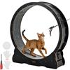 VEVOR Ruota per Esercizi per Gatti, Ruota per Correre in Legno da 120 cm per Gattini da Interno Fino a 12,7 kg, con Pista in Moquette e Meccanismo di Bloccaggio, per Animali Domestici, Fitness Nero