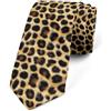 Loussiesd Leopardo Decor Cravatta Uomini Ghepardo Stretta Cravatta Adulto Ultra Mucca Pelliccia Imbottitura Cravatte per Uomo per Ufficio o Animale Stampa Reupholstery Cravatte per Uomo, nero e