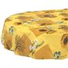 ANRO Tovaglia cerata, lavabile, facile da pulire, impermeabile, effetto loto, per giardino, ovale, 180 x 140 cm, bordo tagliato