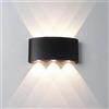 Voltix Applique da Parete LED 6W, Lampada da Parete per Interni ed Esterni, Luce Naturale, Design Moderno in Alluminio, Lampada da Muro Impermeabile, Facile da Installare (Luce Naturale 4000K, Nero)