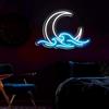 HFHungkeong Onda di Luna al Neon Dimmerabile, Luce Solare, Decorazione da Parete a LED per Sala Giochi, Festa di Natale, Sfondo Anime