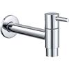 Ktnyl Rubinetto a Parete, Miscelatore Lavabo da Cucina, Bagno, Giardino, Argento, Spazzolato