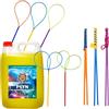 Bubble Brothers Set di bolle di sapone giganti - 8 bacchette per bolle di sapone + liquido per bolle di sapone 5 l - Bolle di sapone XXL per bambini e adulti - Giocattolo all'aperto per giardino
