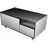 Emerio MusicFridge - Combinazione di refrigeratore per bevande (68L) con congelatore (14L), soundbar e tavolo lounge Bluetooth, 2 x USB, 1 x USB-C, suono sonoro, tasti sensore, superficie in vetro