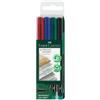 FABER-CASTELL Pennarello Multimark universale permanente con gomma - punta fine 0,6 mm - astuccio 4 colori - Faber-Castell (unità vendita 1 pz.)