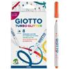 GIOTTO Pennarelli Turbo Glitter - punta 2,8mm - colori assortiti - Giotto - astuccio 8 pezzi (unità vendita 1 pz.)