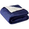 Amazon Basics Manta de Pelo Sherpa, 127 x 152 cm, Azul Marino