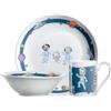 Leonardo Bambini Avventura 022799 - Set di 3 stoviglie per bambini in porcellana, lavabili in lavastoviglie, adatti al microonde, set di 3 ciotole, tazza e piatti con motivo Weltall