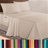 Elegant Comfort Lussuoso set di lenzuola in microfibra 1500 di alta qualità, 4 pezzi, profondità 45-61 cm, con angoli extra profondi, ultra morbide, per letto king, color crema
