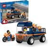 LEGO City Trasportatore di Moto - Giocattolo per lo Sviluppo della Motricità Fine con Camion, 2 Motociclette, 2 Minifigure, Rampa e Accessori - Regalo di Compleanno per Bambini da 4 Anni in su - 60491