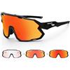 FREE SOLDIER FREE SOLIDER Occhiali da ciclismo auto-tonici occhiali da sole uomo donna mountain bike occhiali sportivi con protezione UV400 per ciclismo veloce corsa Mtb bicicletta