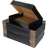 ASelected Confezione da 30 scatole per spedizioni, in cartone ondulato, 280 x 203 x 50 mm, scatole regalo per imballaggio, per spedizioni postali di piccole imprese, colore nero