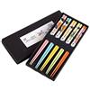 Lachineuse - Cofanetto bacchette cinesi colorate Geisha - 5 paia di bacchette in legno - Atmosfera Giappone - Sushi, Ramen, Tagliatelle e Riso - Decorazione Zen - Regalo cucina asiatica giapponese