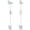 Swarovski Orecchini pendenti Idyllia Lilia, Farfalla, Blu, Placcato rodio
