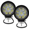 AUXTINGS 2 pezzi 10 cm 27W Flood rotondo Luci da Lavoro a led Proiettore Fendinebbia Luci Off Road per Off Road Moto 4WD SUV ATV UTV Camion,impermeabile 6000K 12V 24V