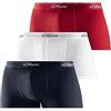 s.Oliver Pack Basic - Pantaloncini da Uomo - Hip-Short/Pant - Biancheria Intima, Rosso, Blu, Bianco., S