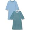 Ulla Popken 2 Pezzi Bigshirts, Tribal Ethnic Nightgown, Blu Acqua, 50