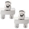 KUOQIY 2 Pezzi Rame BNC 3 Vie 1 Maschio a 2 Femmina Adattatore, BNC Y Splitter Combiner RF Coassiale Jack, per CCTV, Antenna, Cavo Coassiale