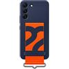Samsung Silicone Cover con Strap Custodia con fascia per Galaxy S22 5G, Navy