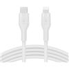 Belkin BoostCharge Flex Cavo da USB Type C a Lightning in silicone (2 m), certificazione MFi, ricarica rapida USB-C PD da 20 W, per iPhone 14/14 Plus, 13, 12, Pro, Max, mini, SE, iPad e altri - Bianco