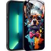 YUXING Cover per Samsung Galaxy A17 5G 4G - Abstact Art Geometry Pattern Antigraffio Vetro Back Cover, Custodia Antiurto Antiscivolo Sottile (Dog)