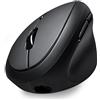 Perixx PERIMICE-819B - Mouse verticale portatile Bluetooth - Specifiche multi-dispositivo wireless 3 in 1 - Silent-Click - Dimensioni compatte portatili - Nero - per destrorsi