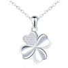 MOOFUN Zirconi Trifoglio Collana Argento 925 Donna Bambina: Trifoglio Fortunato Ciondoli Collanine Ipoallergenico Gioielli per Donne Ragazze - Mamma Amica Moglie Sorella Figlia Regalo di Compleanno