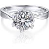 MomentWish Anelli Donna, 1 Carato Anello di Fidanzamento Moissanite VVS1 D Colore Anello di Eternità S925 Argento anelli Regalo di nozze per Donna Sposa Anello Dimensione49