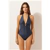 Calzedonia Costume Intero Glowing Python Blu