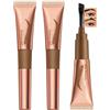 Rbleote 3 Pezzi Tinta Sopracciglia Peel Off Gel per Sopracciglia Semipermanente Castano Chiaro, Impermeabile e Antisbiadimento, Durata 3 Giorni, Temporary Tattoo Eyebrow Tint, 02-Marrone Chiaro