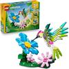 LEGO Creator 3in1 Wild Animals: Colourful Hummingbird - Bird Toy Transforms into a Butterfly or Fish Figure - DIY Room Decor Idea - Creative Gift for 8+ Year Old Girls & Boys - 31384