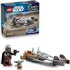 LEGO Star Wars 75436 Speeder Bike del Mandaloriano e di Grogu - Giocattolo con Figura di Grogu e Minifigure di Din Djarin con Blaster - Piccolo Regalo di Compleanno per Bambini e Fan da 6 Anni in su