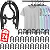 Trubetter 24 grucce da viaggio, portatili, pieghevoli, accessori da viaggio, stendibiancheria per trave (nero)