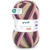 120 Gründl Big Mamma Print - lana XXL per lavorare a maglia, lana grossa, gomitolo grande 400 g / 1040 m, gradiente di lana in 100% poliacrilico - Malva-Nudo-Lime-Grigio-Verde