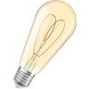 OSRAM Vintage 1906 Edison è una lampada LED bianca calda dimmerabile a forma di lampadina Edison con filamento. Offre 4,9 W per 470 lm, attacco E27, vetro color oro, diametro 64 mm, 2200 K, EEK F.